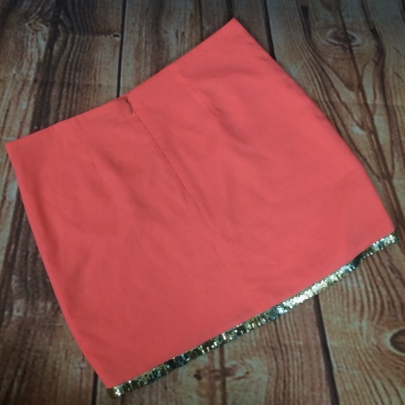 B.B Dakota Bright Neon Holiday Skirt w/Gold Trim - Picture 2 of 7